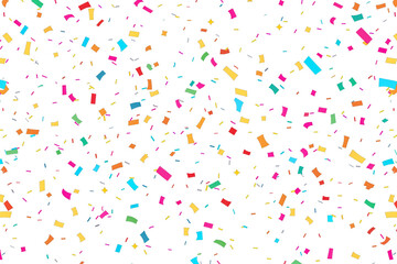 Colorful confetti floating on a transparent background. Design elements