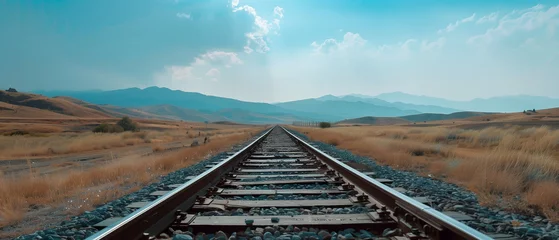 Fototapete Rund railway with nature landscape © AhmadSoleh