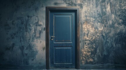 A closed door with sounds of yelling coming from inside, implying conflict