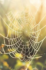 spider web covered with dew