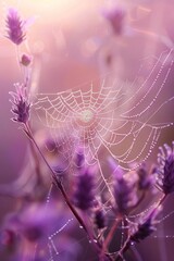 Obraz premium spider web covered with dew