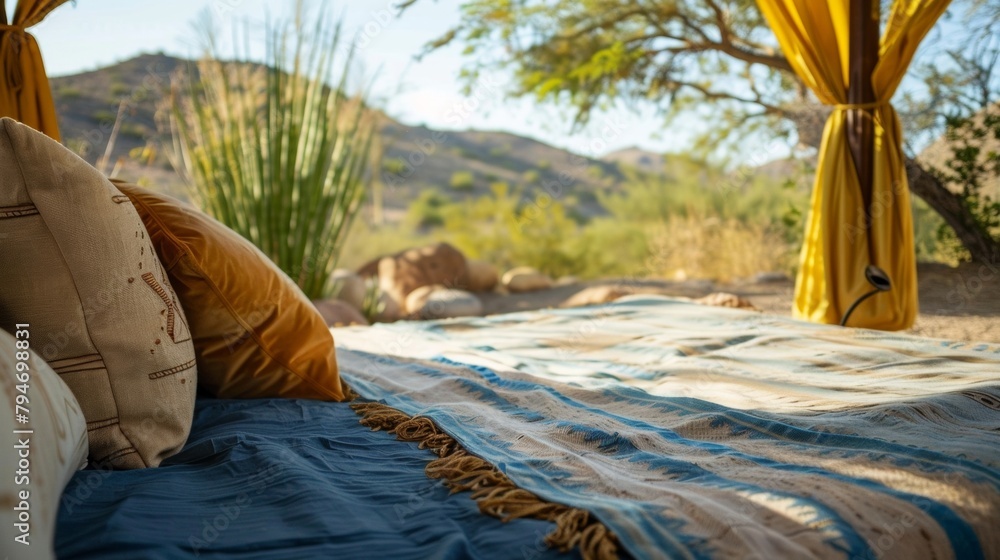 Poster the gentle breeze rustles through the canopy above creating a tranquil and serene atmosphere for a r