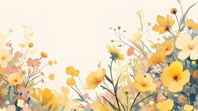 Vintage spring flower illustration, remixed from public domain artworks  ,Generative ai,