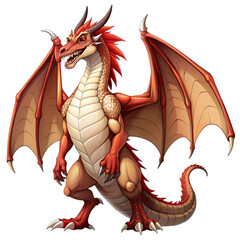 Naklejka premium dragon with wings sitting transparent background