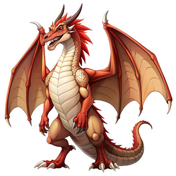 recommend clip art: dragon with wings sitting transparent background