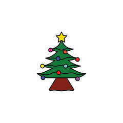christmas tree vector type icon