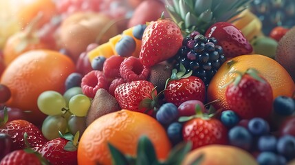 Fresh fruits assorted fruits colorful background, Vitamins natural nutrition concept