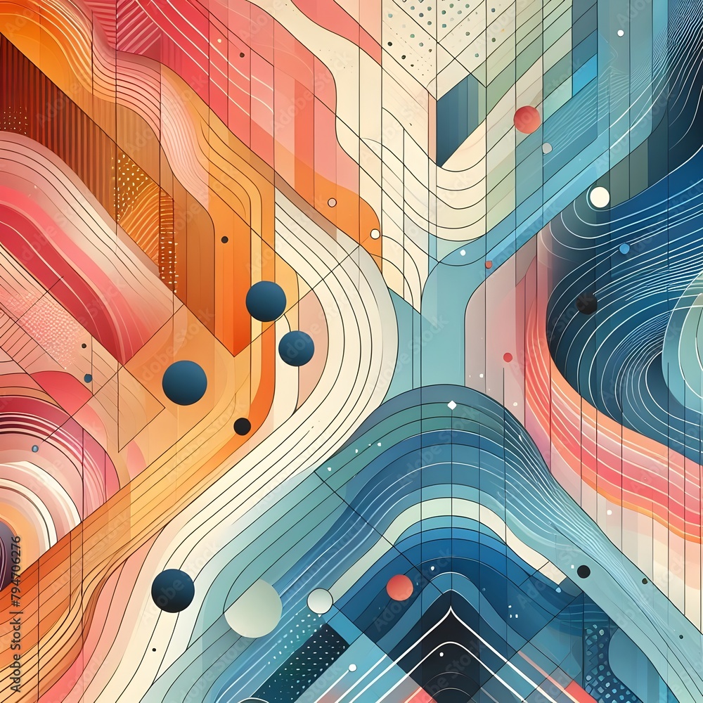 Aufkleber colorful seamless pattern with geometrical figures. vector background generated by ai
