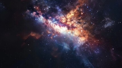 A stunning galaxy background featuring dynamic nebulae in the depths of space