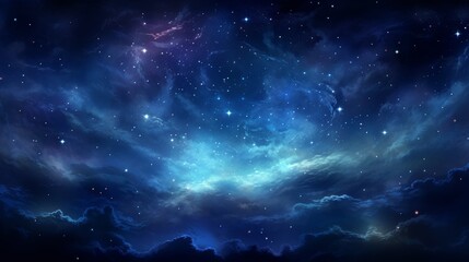Fototapeta na wymiar A beautiful starry night sky with blue and purple hues.