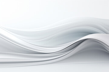 Abstract white wavy background. 3d render illustration with smooth lines