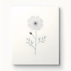 White cosmos flower isolated on white background. Hand drawn vector illustration generated by ai