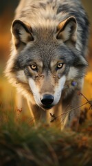 Fototapeta premium A close up of a wolf's face