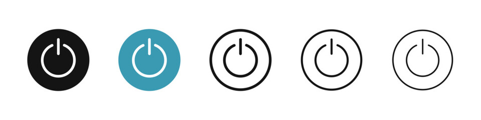 Power vector icon set. turn off switch line icon. computer start and shutdown button. start and stop icon for Ui designs.