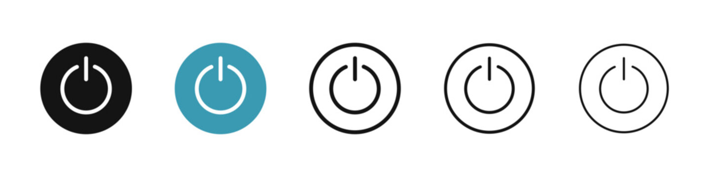 Power vector icon set. turn off switch line icon. computer start and shutdown button. start and stop icon for Ui designs.