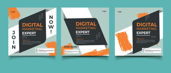 Digital marketing social media and instagram post template