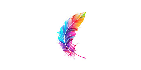 Colorful vector illustration of colorful feathers isolated on white background