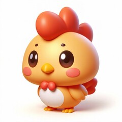 Naklejka premium 3D chicken chibi