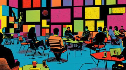 Business innovation hub with entrepreneurs networking and sharing disruptive strategies in a dynamic setting - (2)