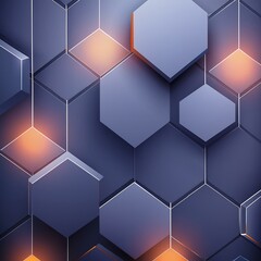 abstract background,A minimalist seamless pattern of black and orange hexagons, a sleek and stylish...