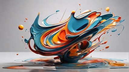 Colorful splashes of oil paint. Brilliant swirls of oil paint create a mesmerizing spectrum of color