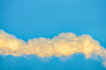 sun reflection on clouds, beautiful shape of cloud and blue sky for background, abstract texture for presentation template, sky blue wallpaper, concept of climate change, image with copy space