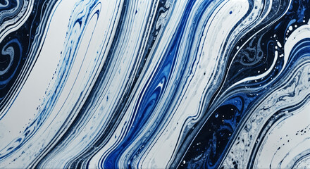 Abstract marble background in white and blue.generative AI - obrazy, fototapety, plakaty