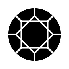 Vector solid black icon for Round diamond