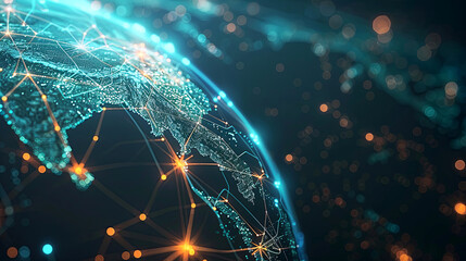 Global Networking  abstract background . Modern tecnology banner