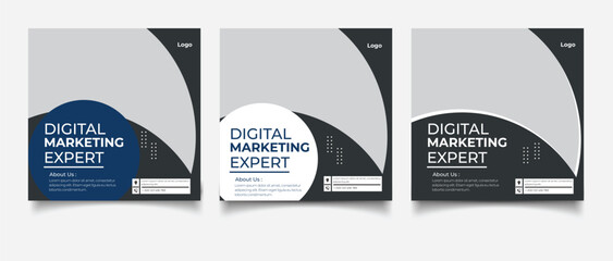 Digital marketing social media and instagram post template