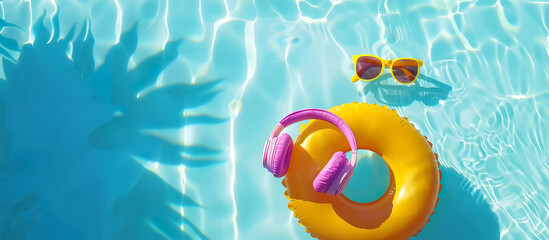 Summer activity item in swimming pool.vacation activity.spa and body refreshing