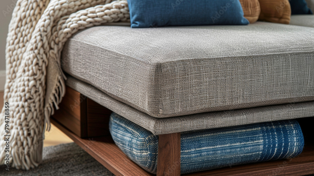 Poster a stylish storage ottoman that can be used as a coffee table footrest and a hidden storage solution 