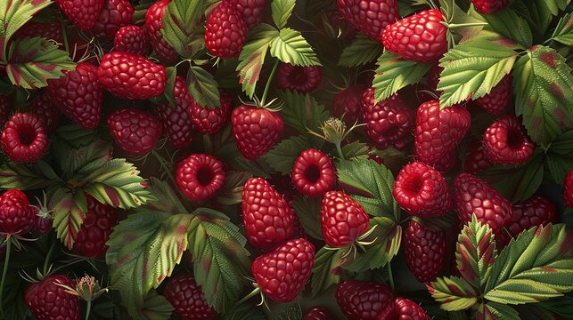 Ruby Red Rapture: Dive into a Sea of Raspberries.
