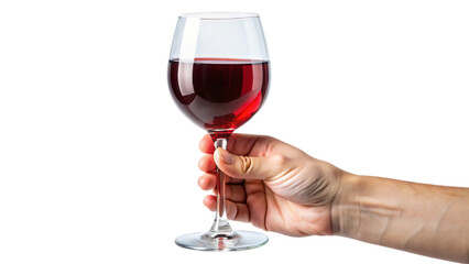Wine Glass and Hand: Red Wine Celebration