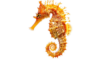 Ocean seahorse fish isolated on a white background, aquatic animal