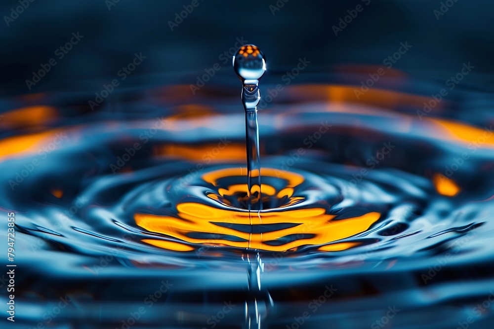 Poster generative ai : microscope view of a water drop
