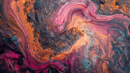 A fitting  for an orange and black texture with colorful paint flow on it  abstract background could be "Sunset Blaze: Abstract Fusion 