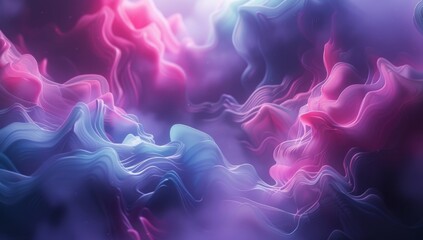 3d render of colorful abstract fluid shapes on dark background - obrazy, fototapety, plakaty