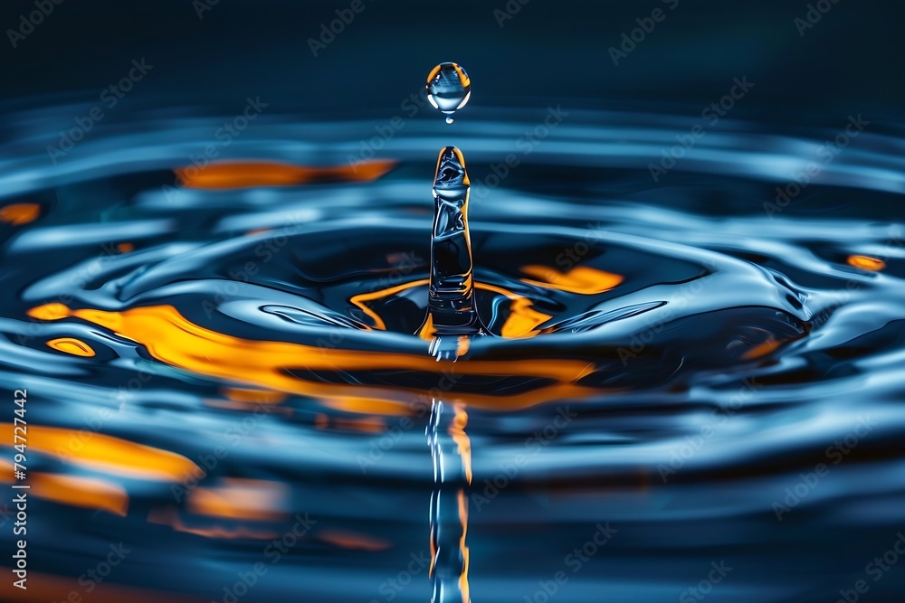 Aufkleber generative ai : microscope view of a water drop