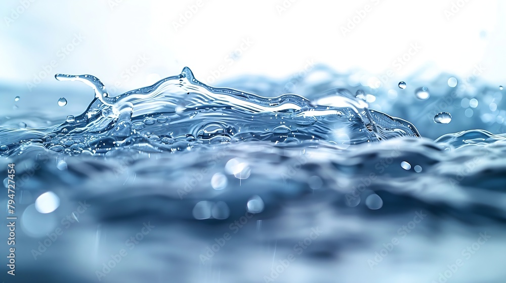 Poster generative ai : splash of water isolated on white background