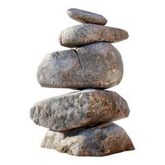 Fototapeta na wymiar Harmonious balance of stones isolated on transparent background
