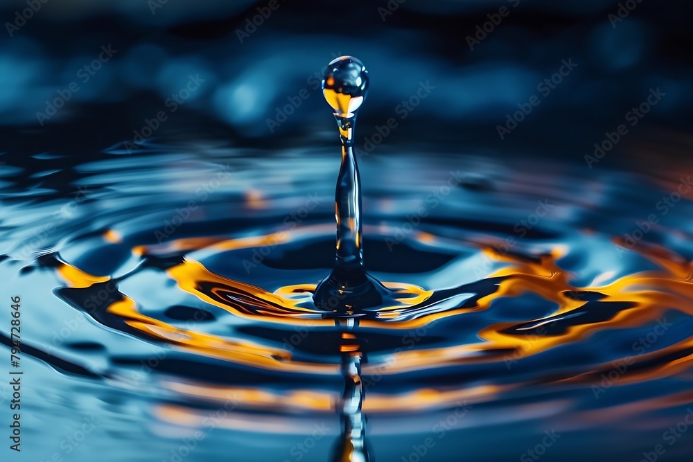 Poster generative ai : microscope view of a water drop