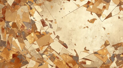 Experience the lavish Luxury Geo Tile Design with its captivating Abstract Graphic Drawing reminiscent of a Golden Beige Stained glass Mosaic Print intertwined with Brown Pastel Colorful Pa - obrazy, fototapety, plakaty