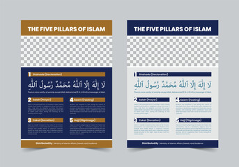 5 Pillars of Islam Design | A4 | Print Ready