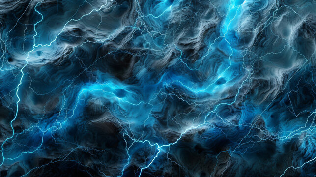 A intricate blue texture background with energy lines and lightning thunderous feel