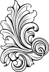Vintage baroque ornament drawing