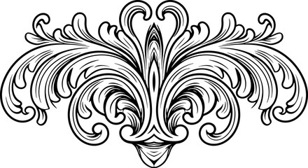Vintage baroque ornament drawing
