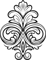 Vintage baroque ornament drawing
