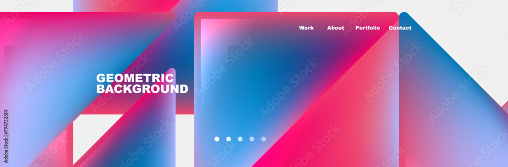 Poster A combination of red and blue geometric shapes on a white backdrop creates an electric display device with a modern font. Perfect for multimedia and logo designs in technology gadgets
