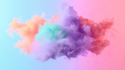 Fototapeta premium photo of explosion of pastel smoke form center on pastel color background, simple and clear background, , high speed film